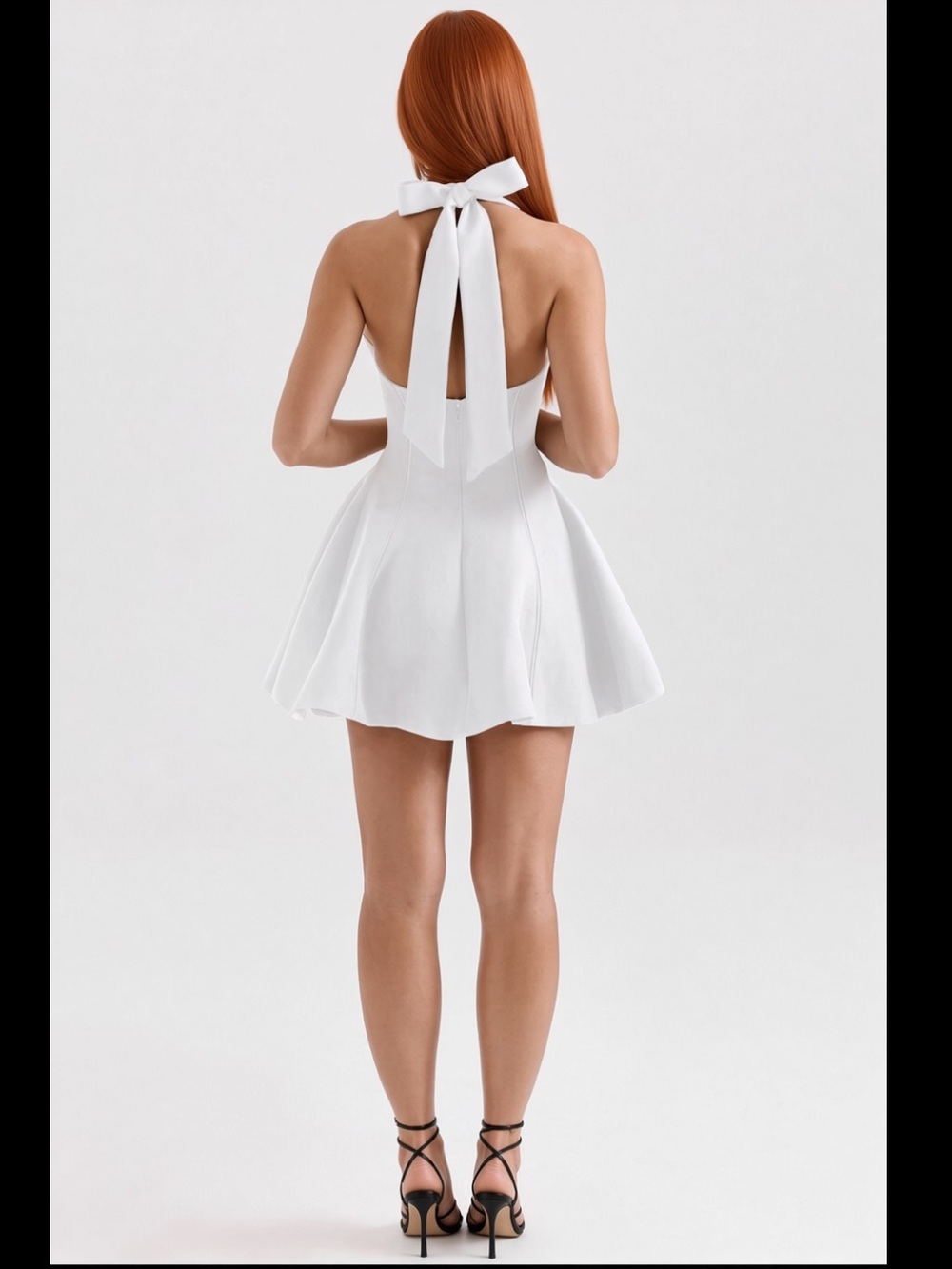HOUSE OF CB 'Loulette' White Halter Neck Bow Mini Dress/Small(Tall) US4-6 $269 - Picture 7 of 11